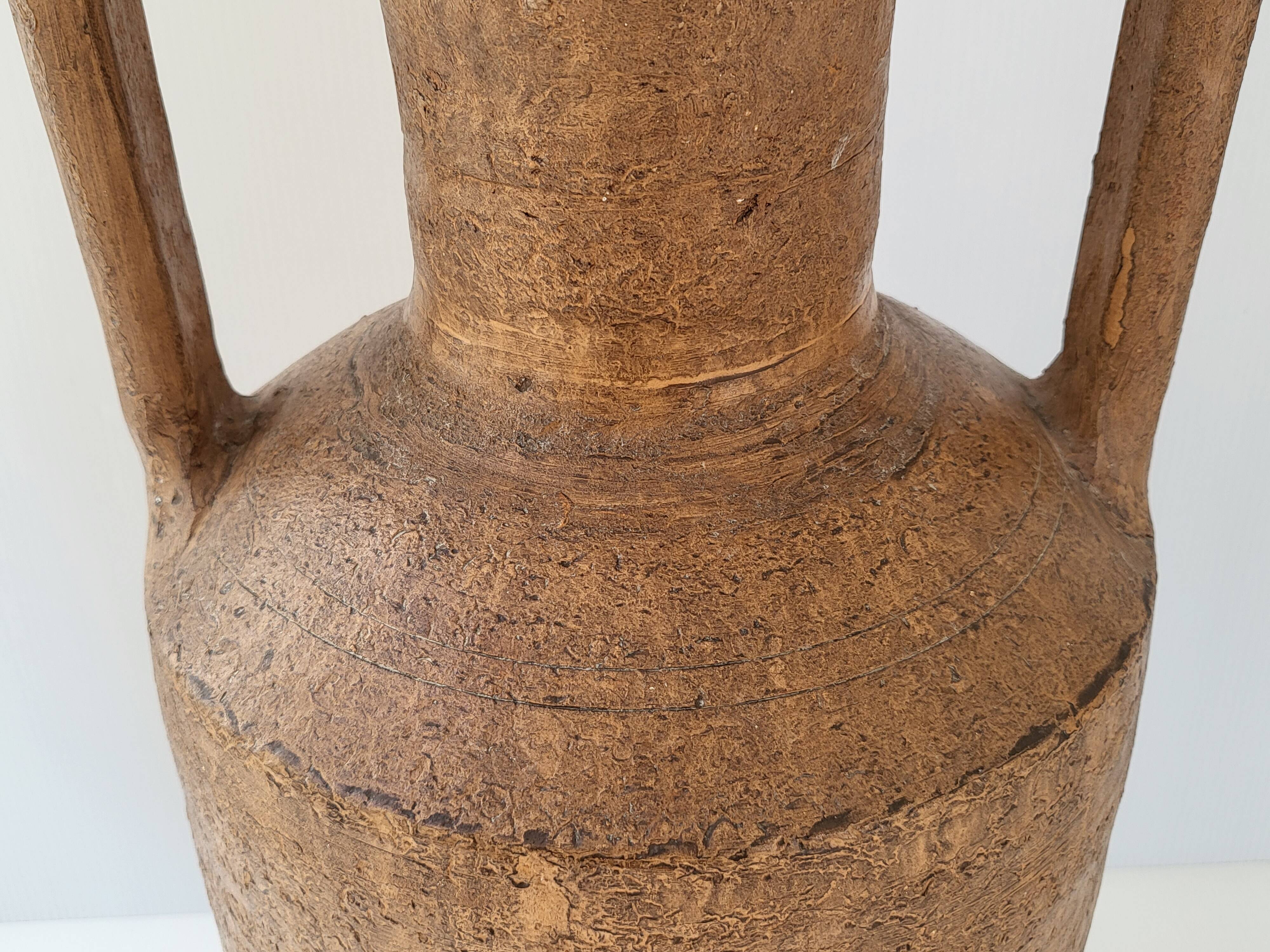 Vintage terracotta amphora vase 1960
