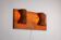 Rectangular pinewood wall lamp with bur wood veneer shades