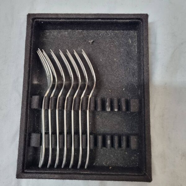7 fourchettes à gâteau Apollo, Art Deco