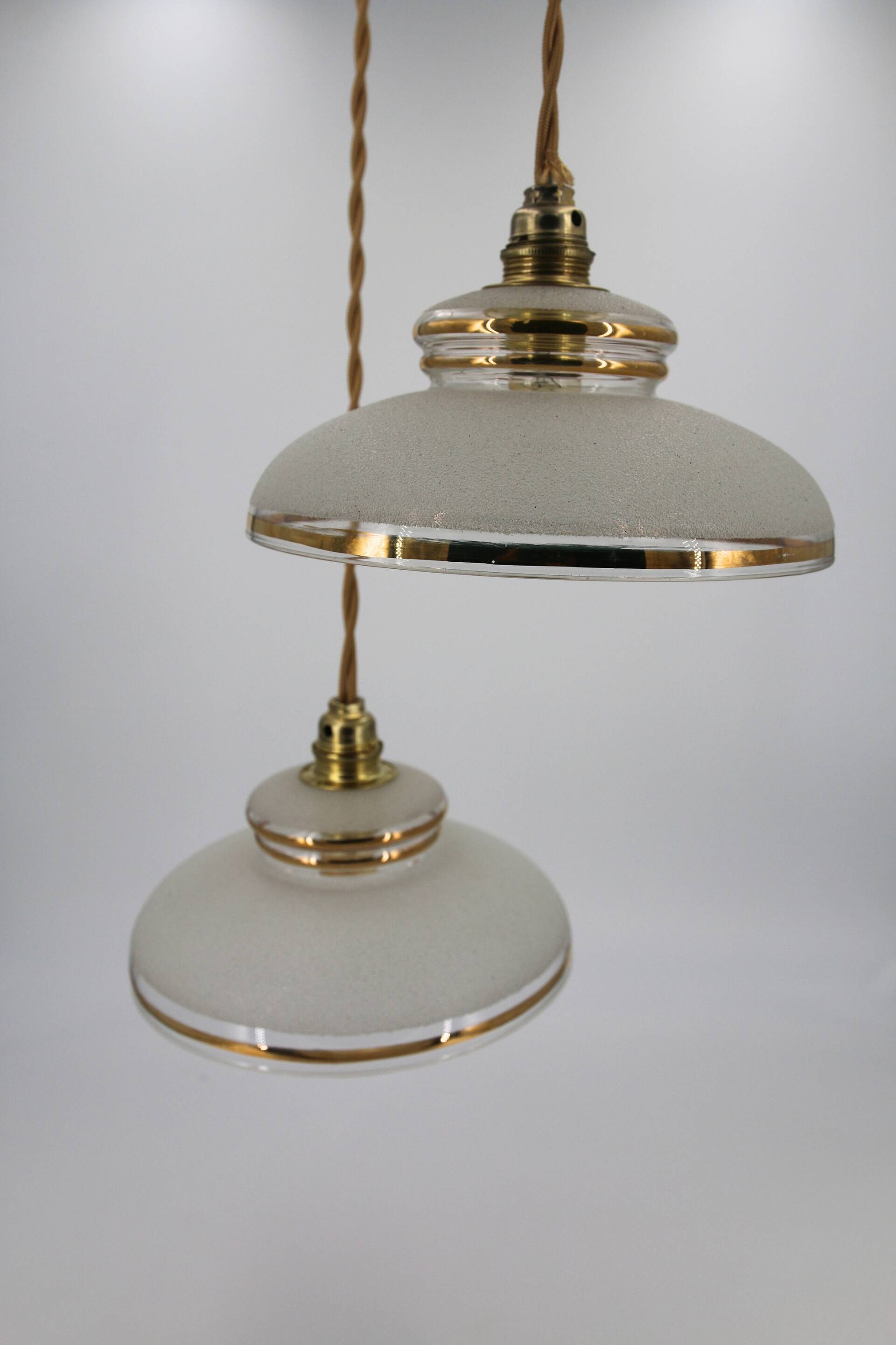 Sandblasted glass portable lamp