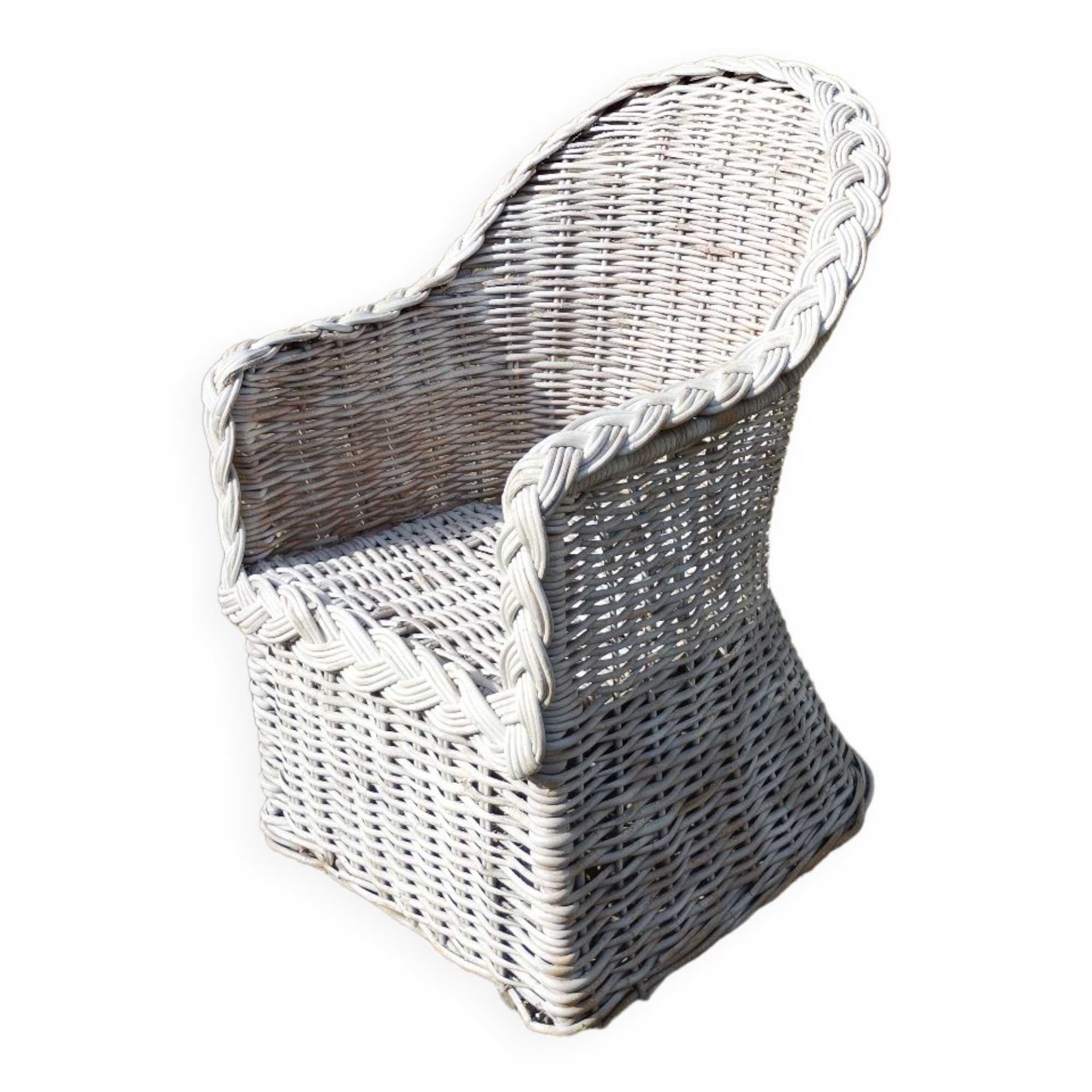Fauteuil en rotin blanc
