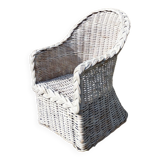 White rattan armchair