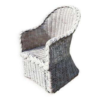 Fauteuil en rotin blanc