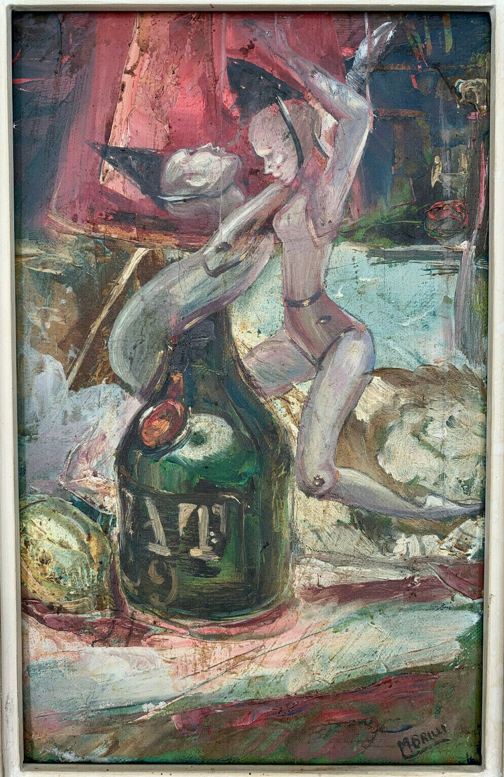 OIL ON CANVAS STILL LIFE BY MARIUS ZABINSKI 20TH