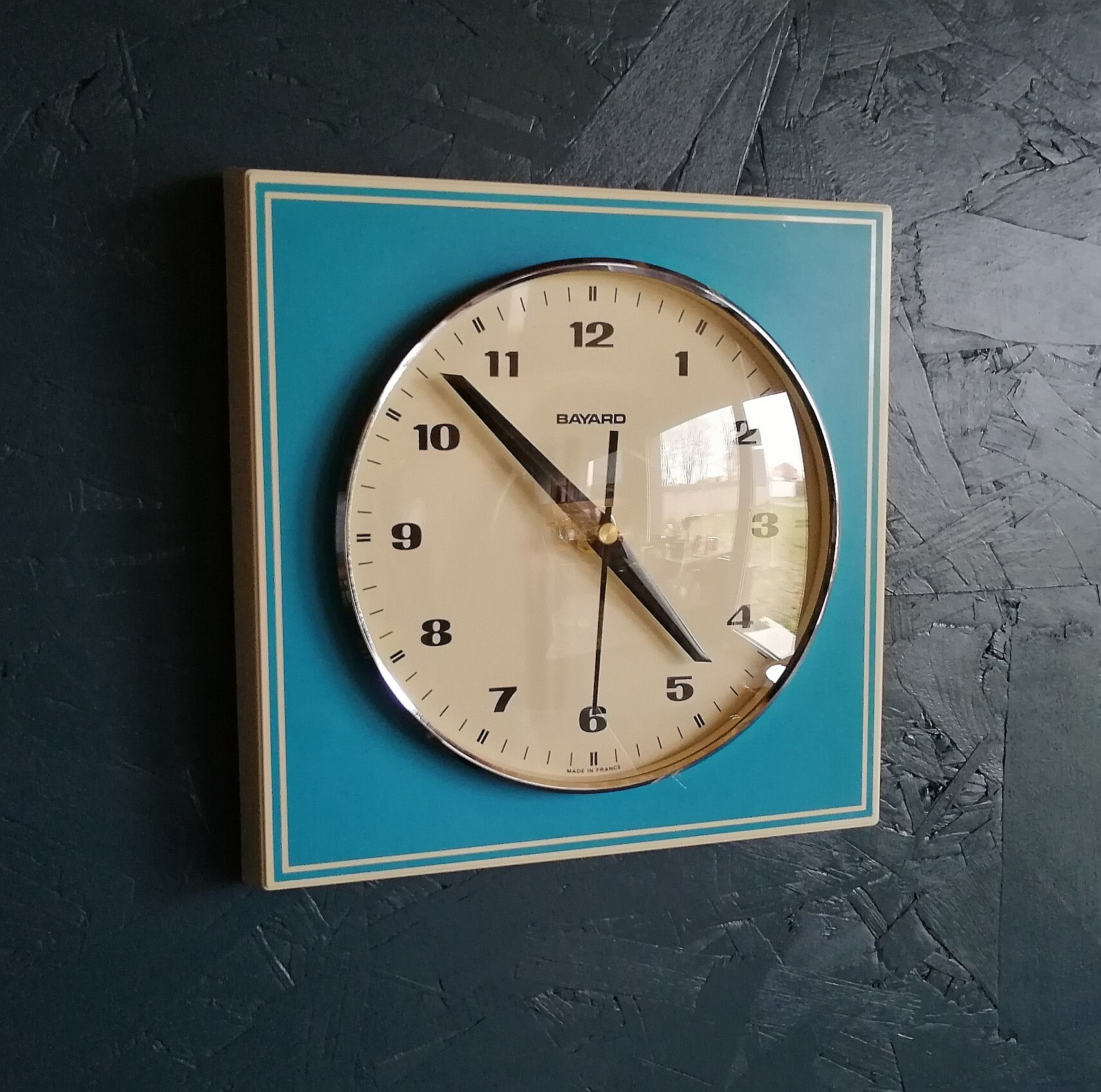 Horloge vintage pendule murale "Bayard Bleue"