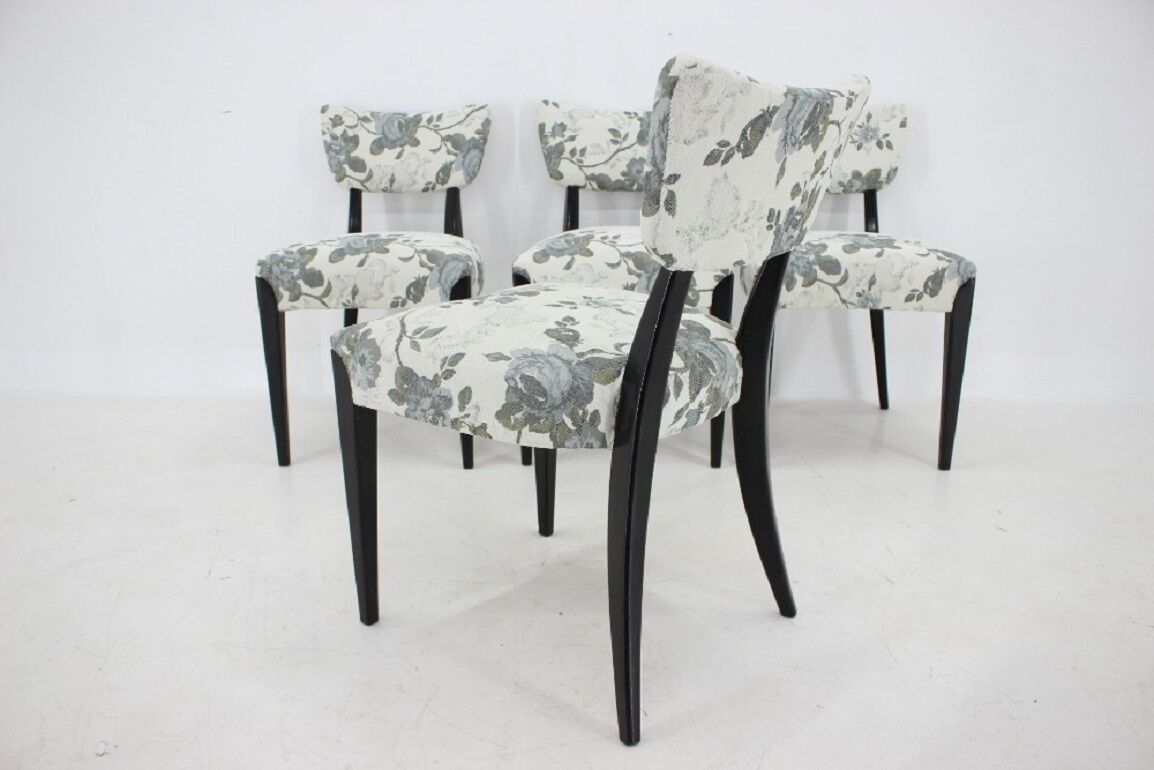 4 1950s Jindrich Halabala dining chairs,Czechoslovakia