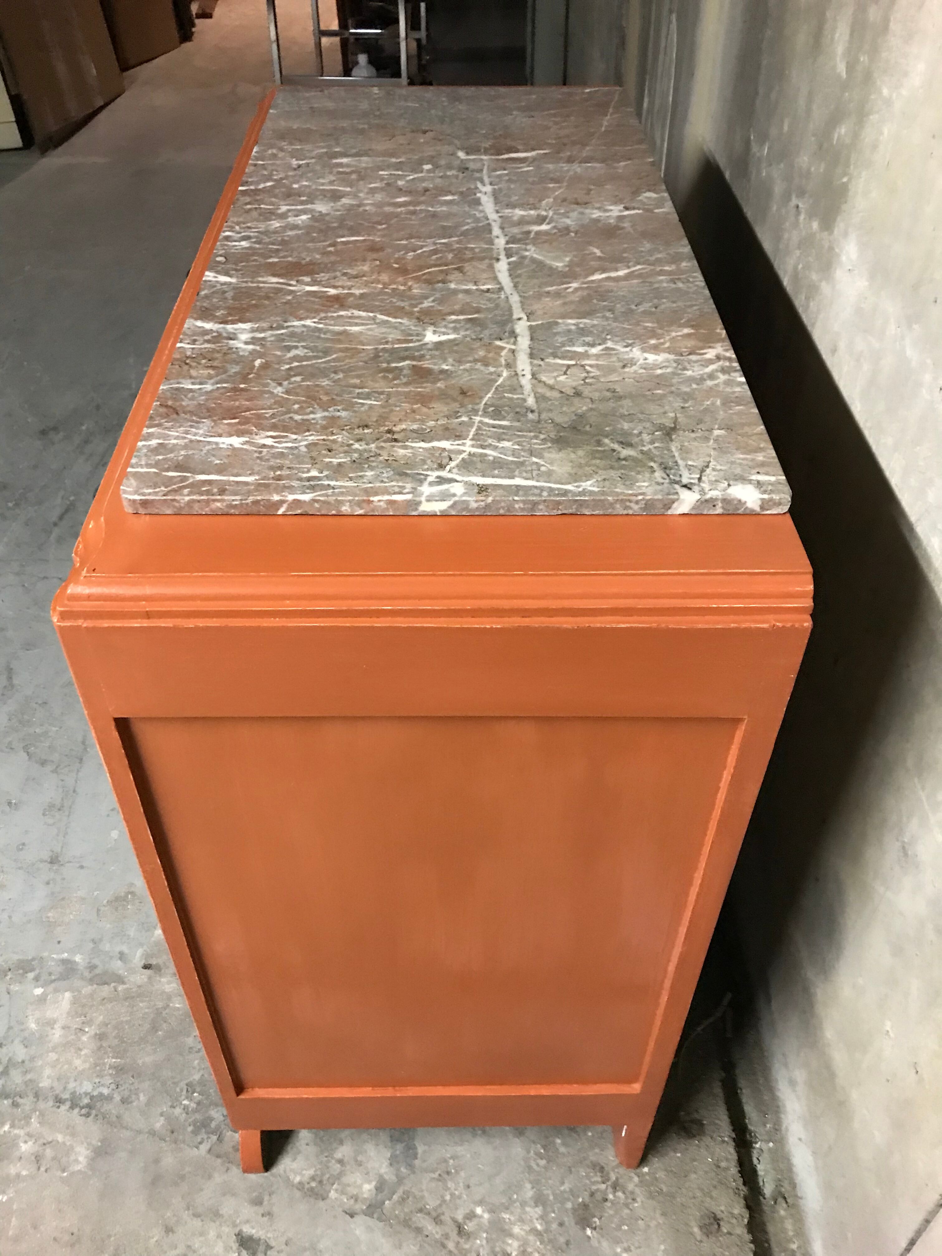 Chest of drawers time Art Deco ochre / renovated orange