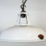 Industrial White Enamel Factory Pendant Lamp from Thorlux, 1960s