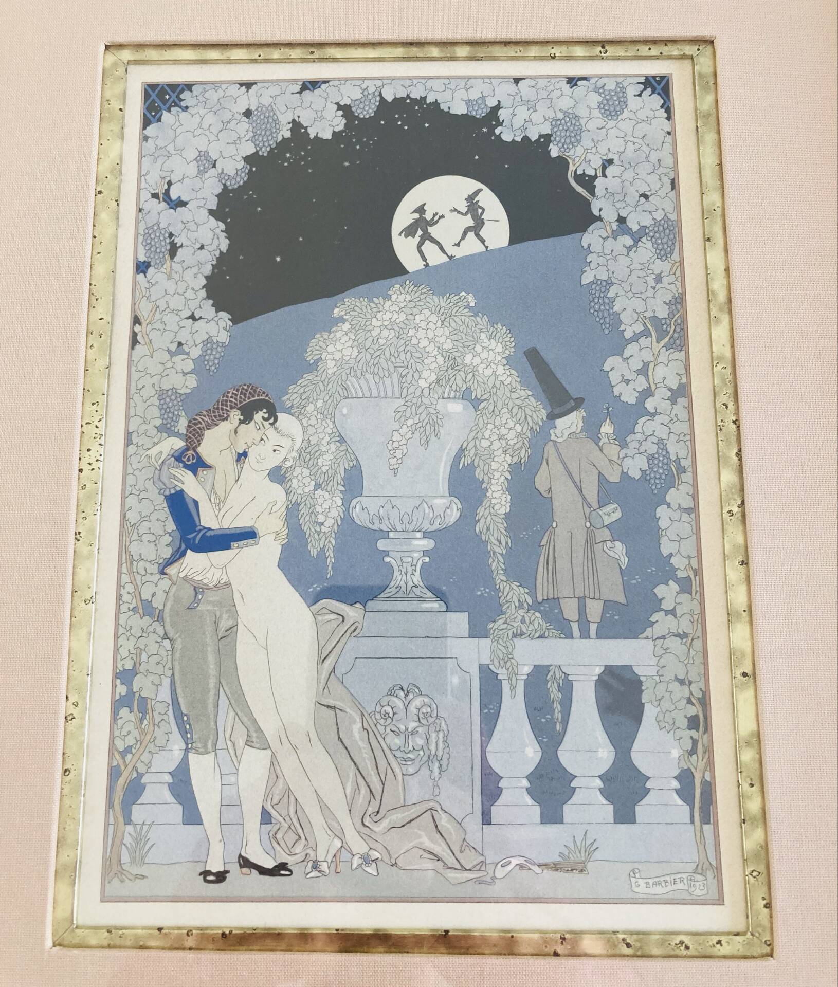 Framed lithograph signed by Georges Barbier (1882-1932)