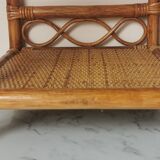 Furniture shelf vintage rattan and bamboo