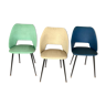 3 chaises tonneau années 50/60 skaï