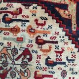 Handmade old Persian ghashghai carpet - 77x79 cm