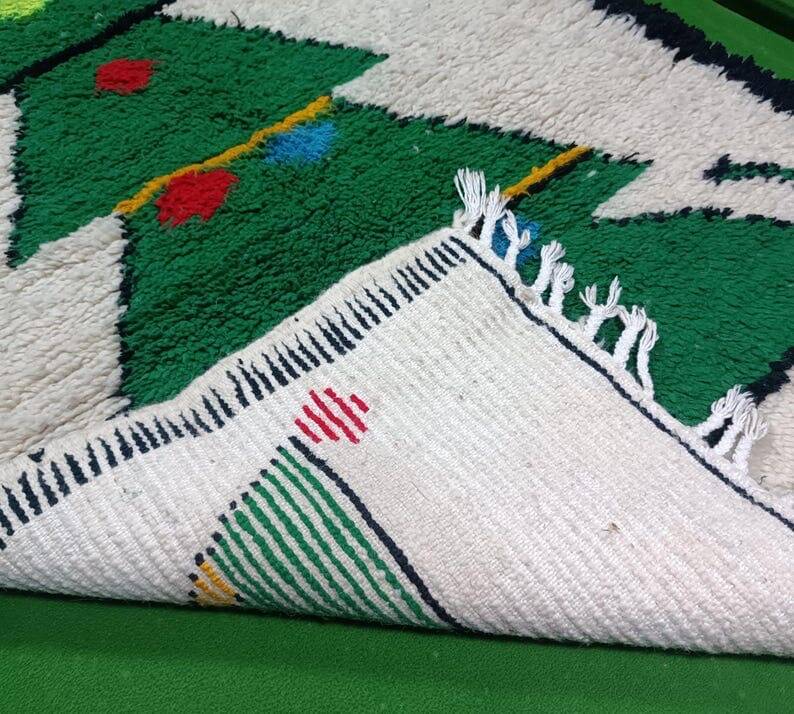 Handmade pure natural wool rug, size 100 x 200 cm