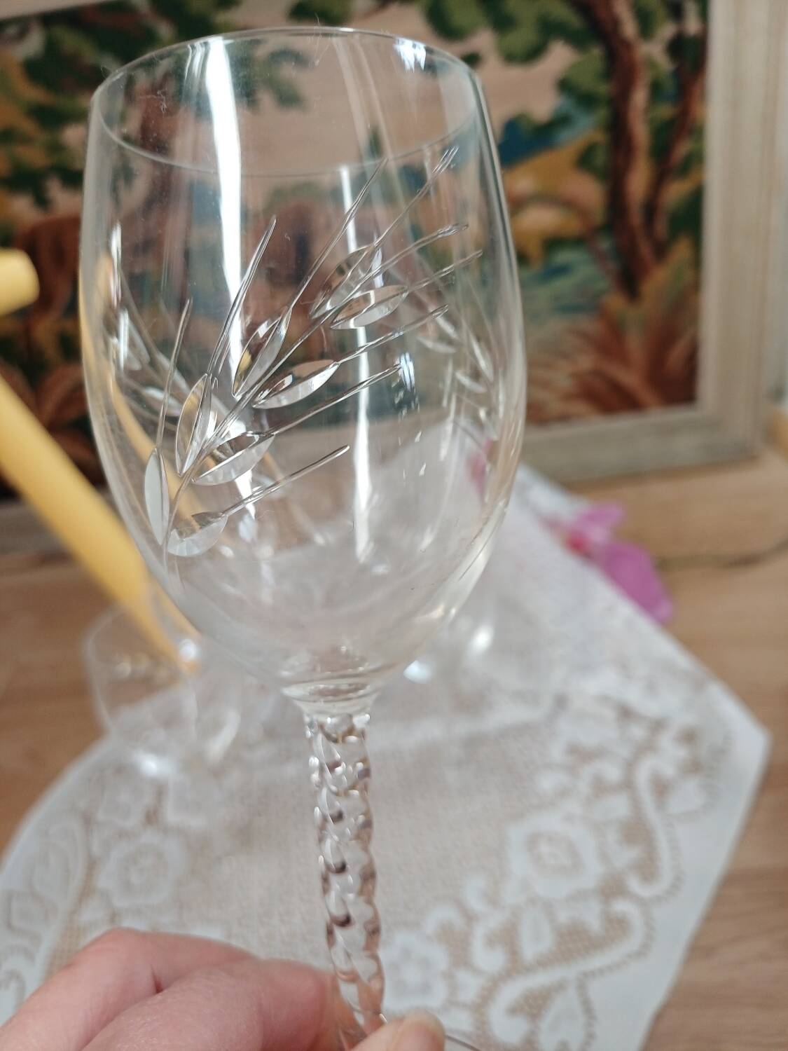 Crystal D'Arques footed glasses