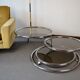 Vintage coffee table with 70s swivel trays
