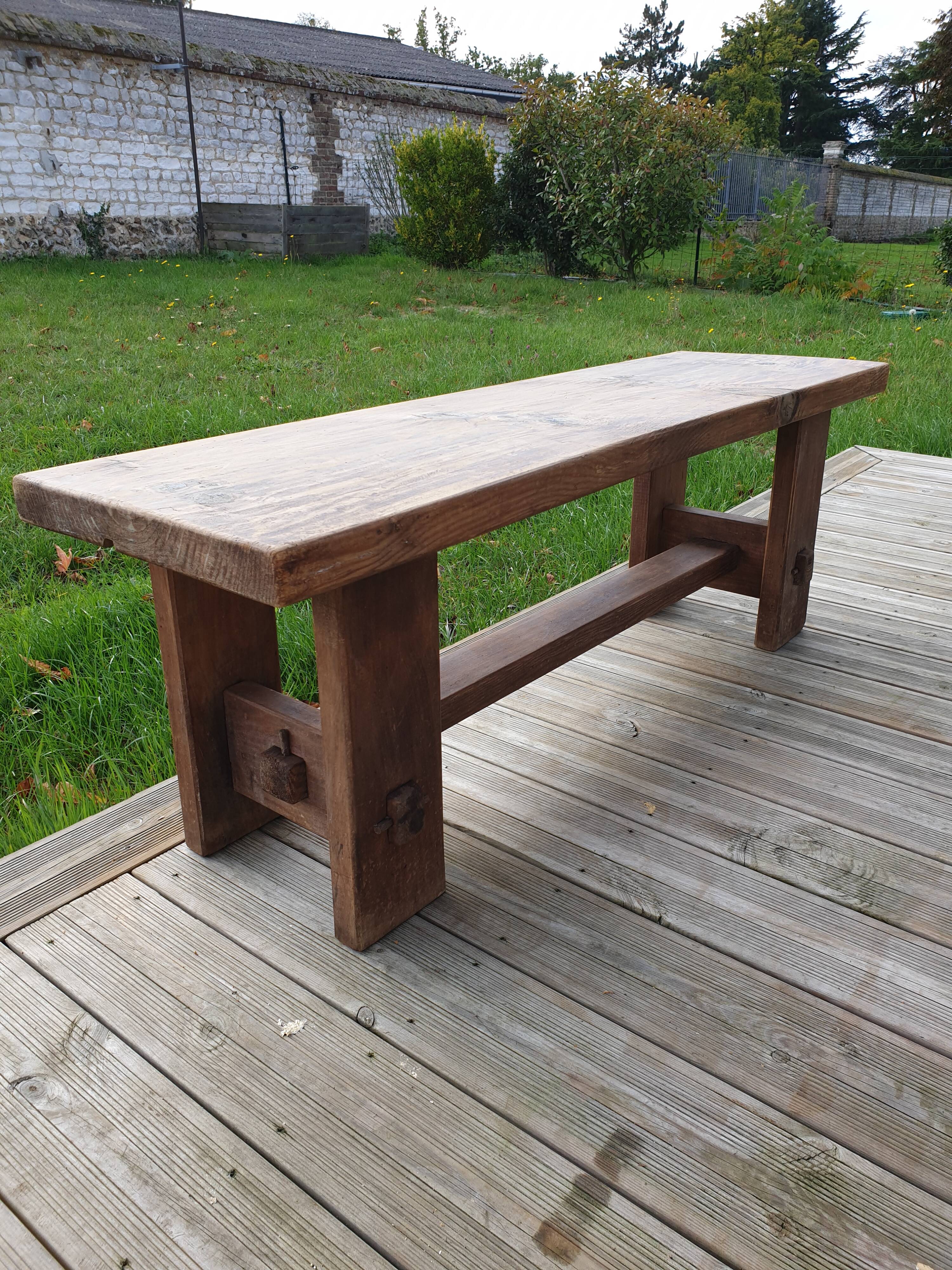 Farm table and its two benches