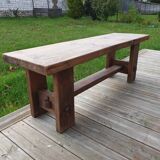 Farm table and its two benches
