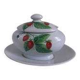 MUSTARD POT PORCELAIN FROM PARIS decor Wild Fruits
