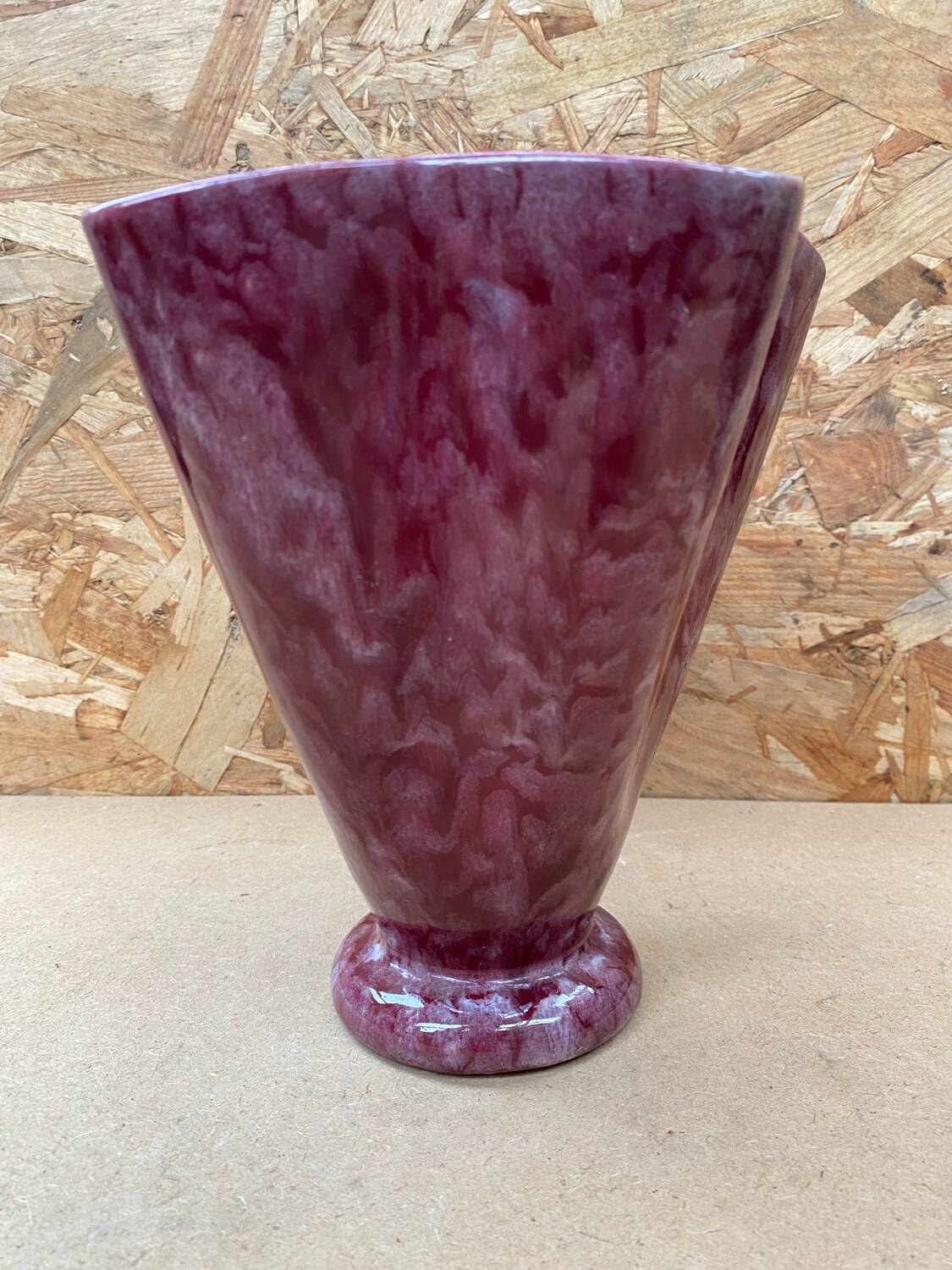 Antique Vase Corolle J. GUET Ceramic Pink Speckled Vintage