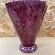 Antique Vase Corolle J. GUET Ceramic Pink Speckled Vintage