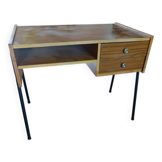 Vintage 1960s design desk with black tubular legs