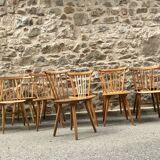 Series of 15 scandinavian bistro chairs