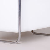 White bauhaus writing desk made in 1930s germany by robert slezak - restored