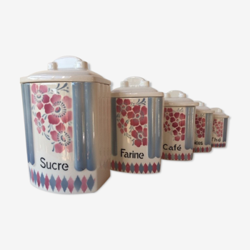 Art deco spice pots made of earthenware
