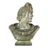 Beautiful Weathered Apollo Bust Garden Statue Cast Stone 65cm