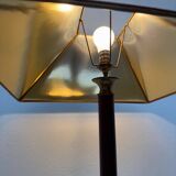 Large teak and bronze lamp from the 1970s