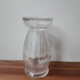 Vase à bulbe en verre moulé vintage