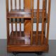 Edwardian revolving library in burl walnut with Sheraton inlay circa 1900