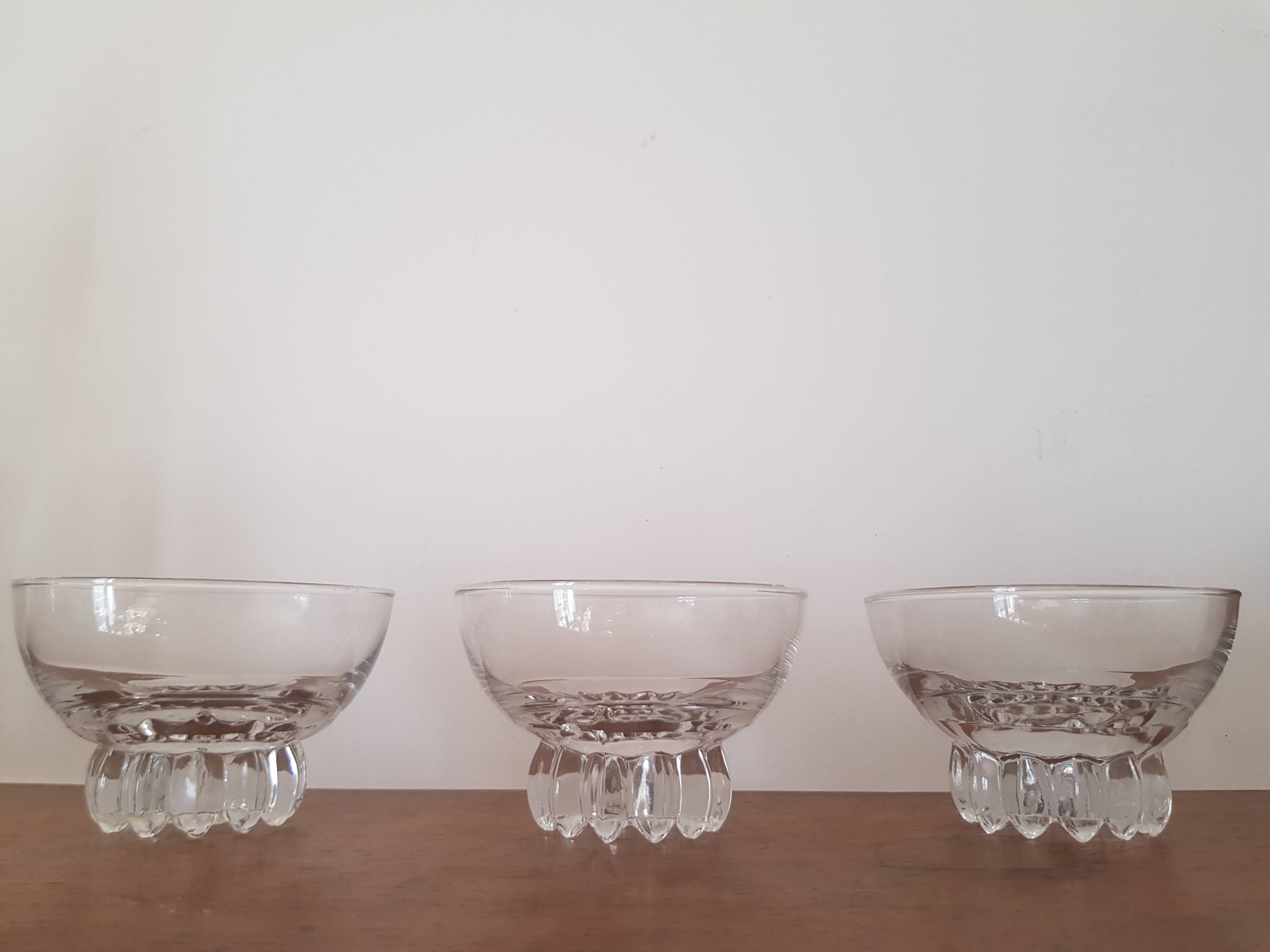 Lot de 3 verres art deco