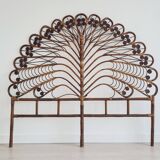 Antique peacock rattan headboard - 160cm