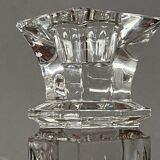 Pair of hand-cut solid crystal candle holders.