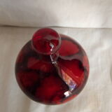 Covered pot in colored glass