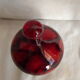 Covered pot in colored glass
