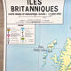 Carte scolaire vintage benelux / les îles britanniques mdi année 1968 ~