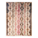 Grand tapis kilim turc vintage, décor bohème multicolore, 289x381 cm