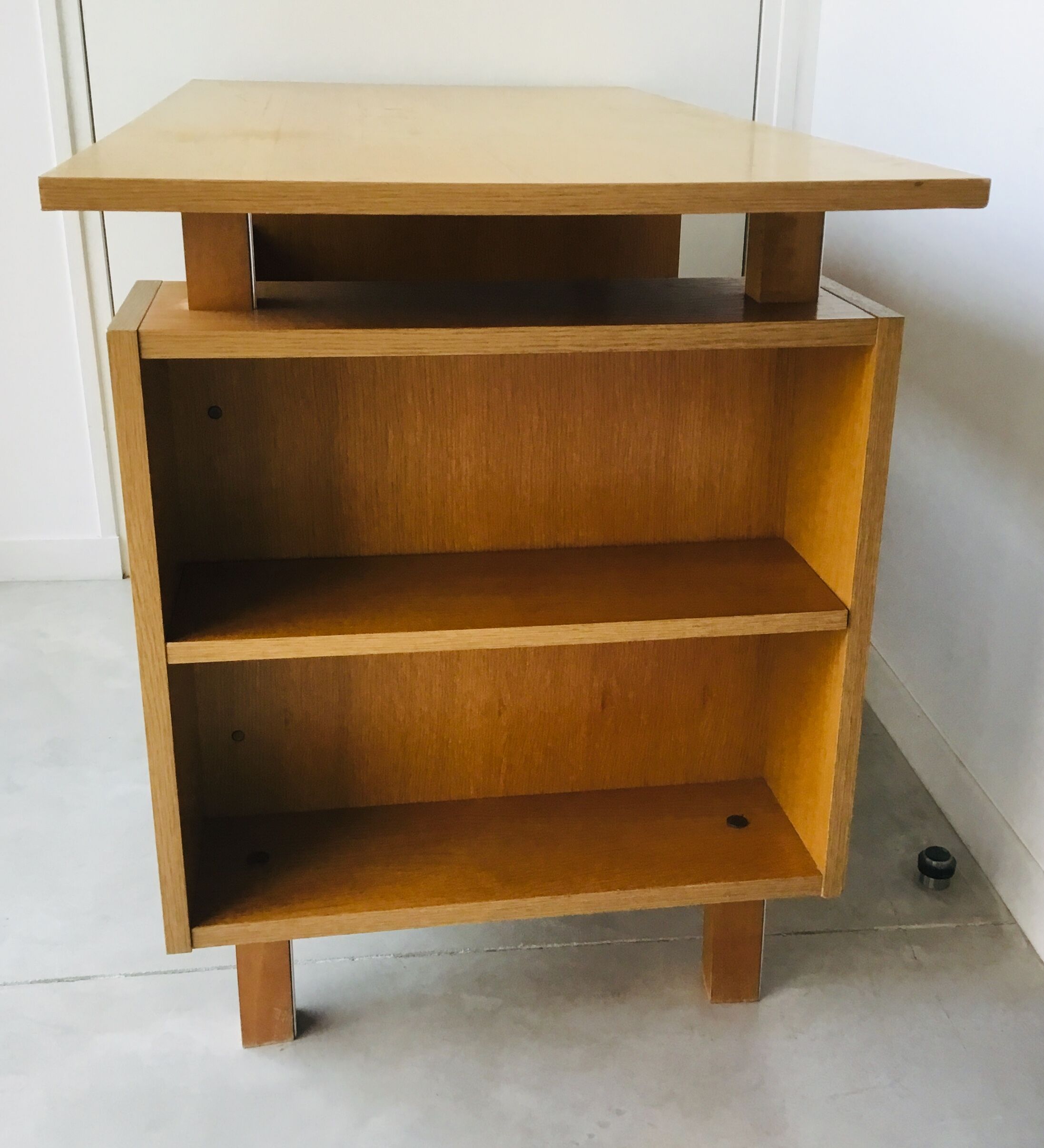 Vintage desk with drawers and side shelves - 1960