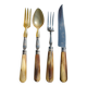 Carving Set + Salad Server Horn and Stainless Steel
