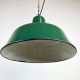Industrial Green Enamel Pendant Lamp, 1960s