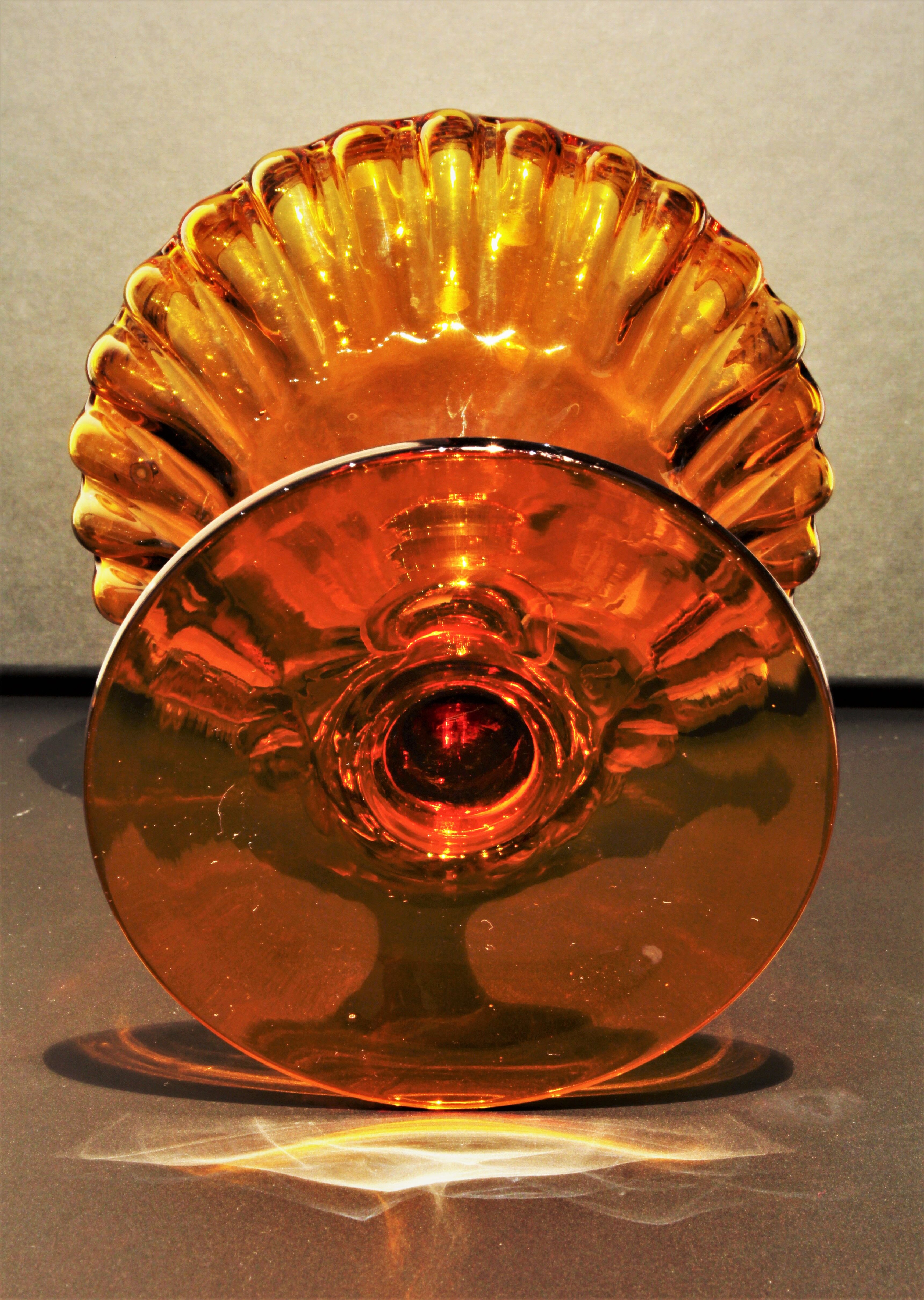 Large orange Bohemian crystal candy maker