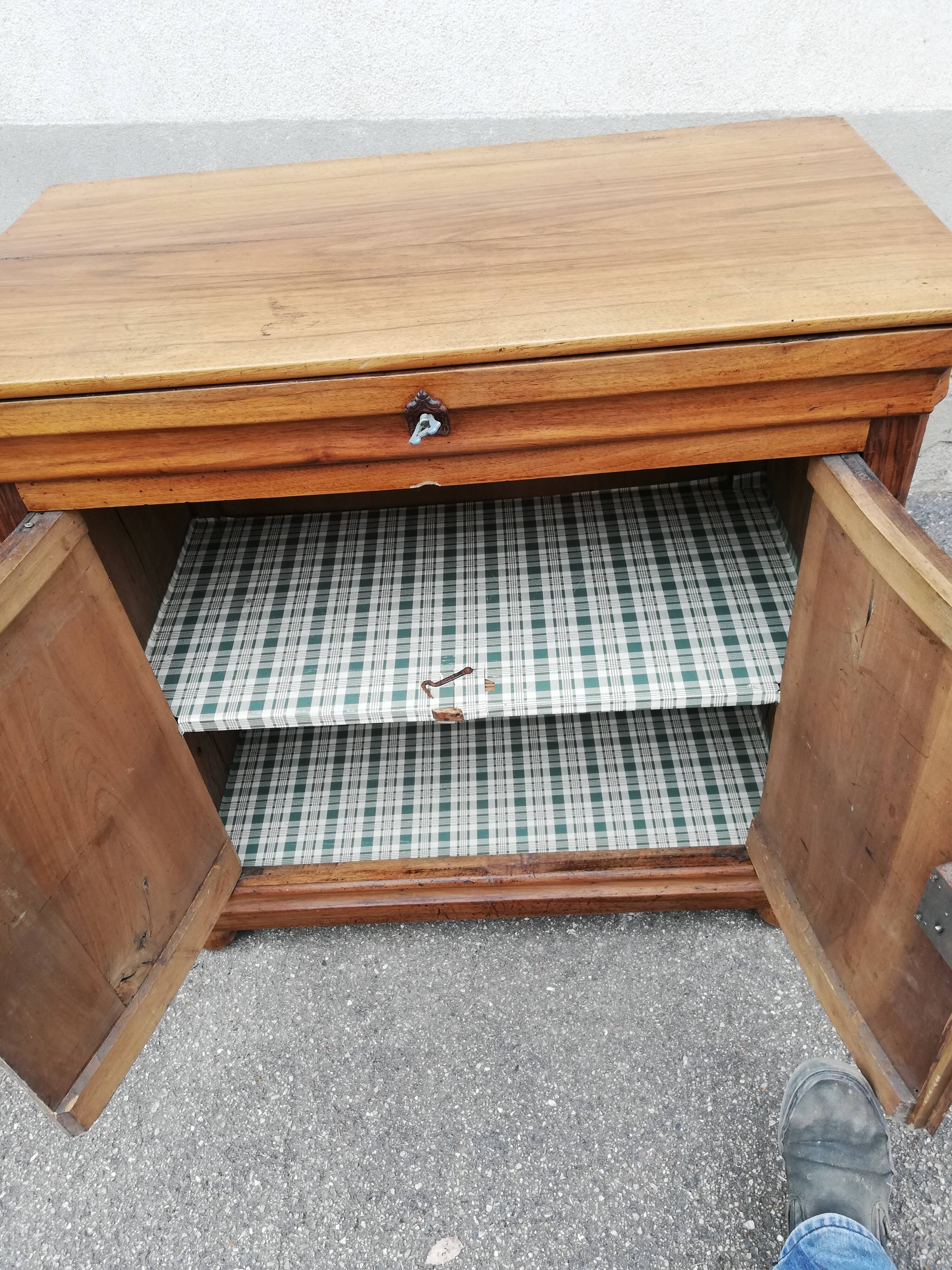 Old walnut buffet 2 doors 1 drawer