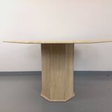 Vintage octagonal travertine dining table from the 70s 80s