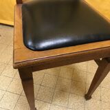 Pair of chairs art deco sitting skai black
