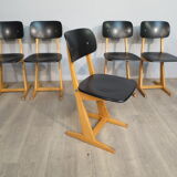 Set of 5 adult Casala chairs 60s