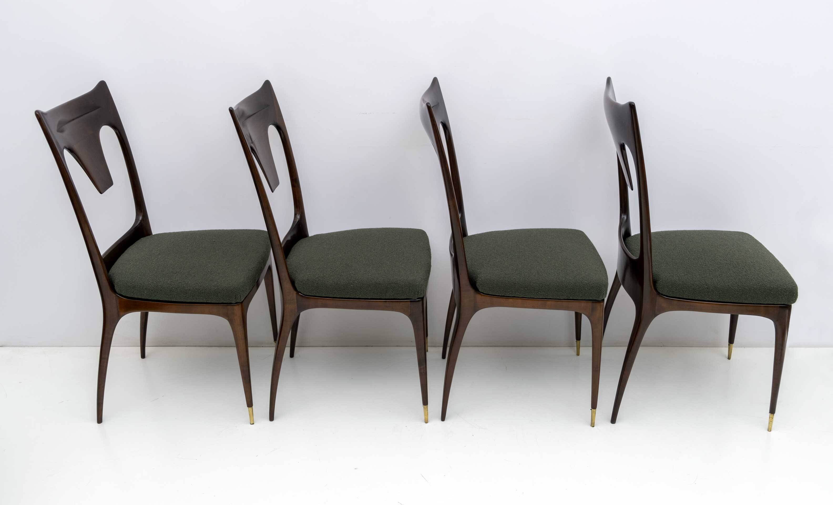 Ico & Luisa Parisi MidCentury Modern Italian Walnut and Bouclè Dining Chair