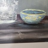 Oil on panel painting - still life flowers lilacs dahlias signed d alrer