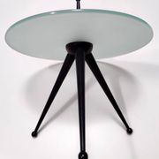 Tripod Beech and Glass Side Table in the Style of Cesare Lacca, Italy, 1980